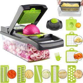 Vegetable Chopper 14 In 1 Mandoline Slicer Multi-Function Kitchen  7 Replaceable Stainless Steel Vegetable Cutter With Egg Separator Hand Guard Julien