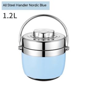 Insulated Lunch Box Portable Insulated Barrel (Option: Food Grade 304 12L-Blue)